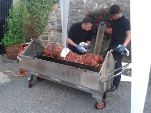 Preparing the Hog Roast