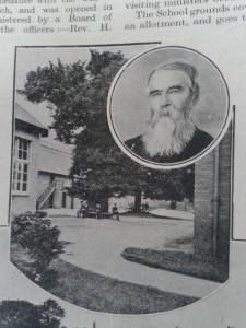 Founder Philip Barker and a view of the school from the 'Christian Life' 1913